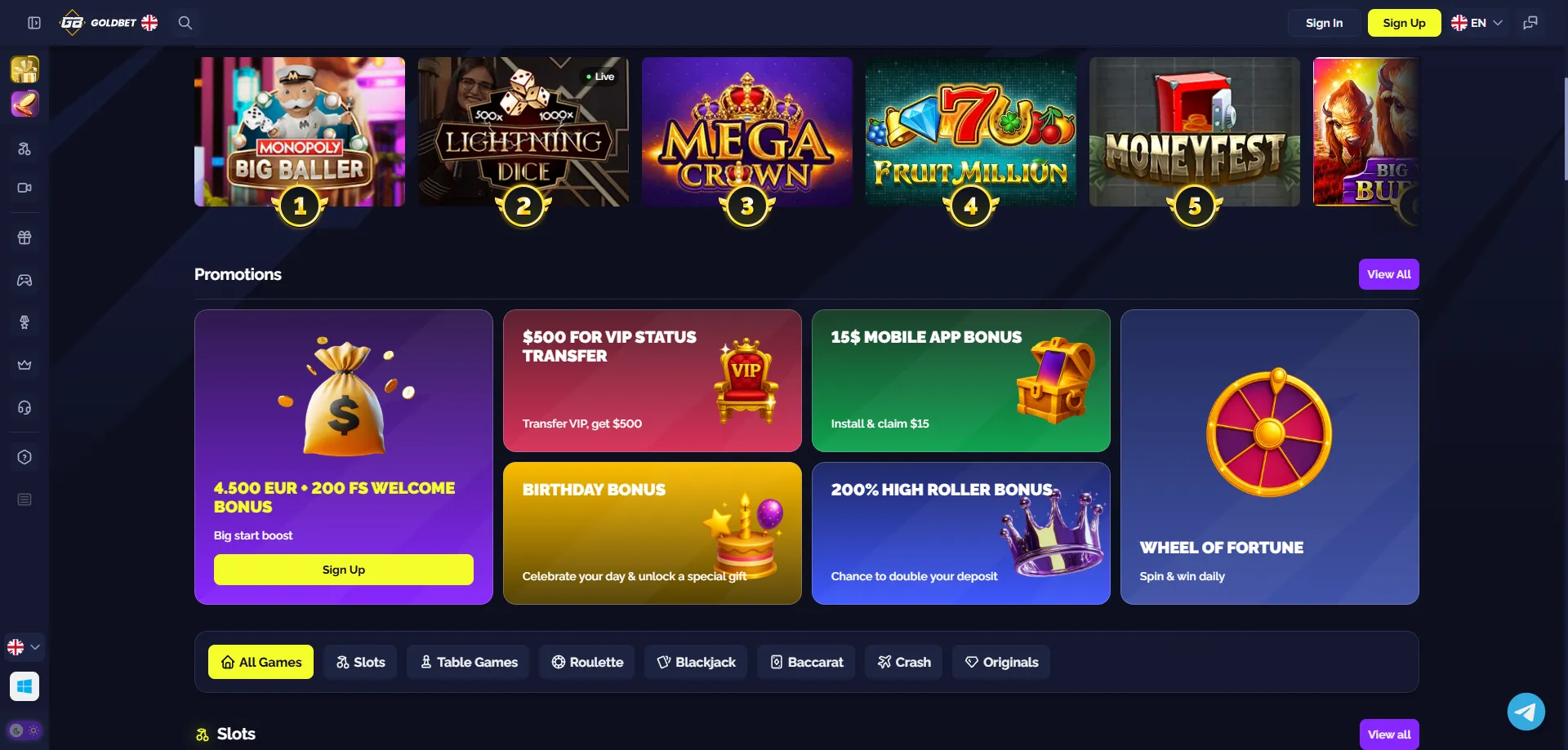 Goldbet Casino login page — secure account access for Indian players